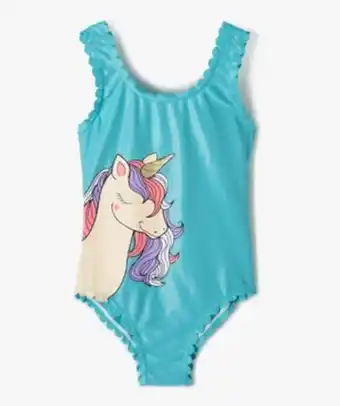 Maillot de bain fille une pièce pailleté imprimé licorne vue1 - gemo (enfant) - gemo