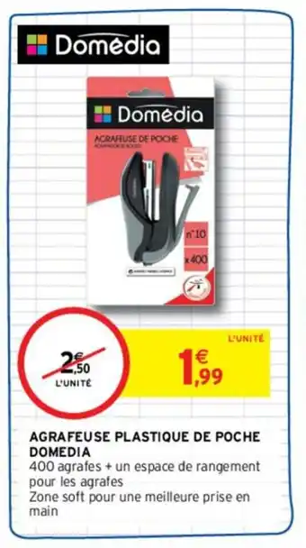 Intermarché Hyper DOMEDIA agrafeuse plastique de poche offre