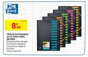Intermarché Hyper OXFORD trieur extensible A4 12 positions offre