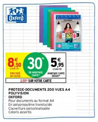 Intermarché Hyper OXFORD protege-documents 200 vues A4 polyvision offre