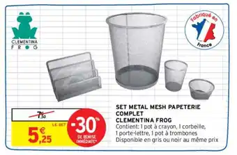 CLEMENTINA FROG set metal mesh papeterie complet