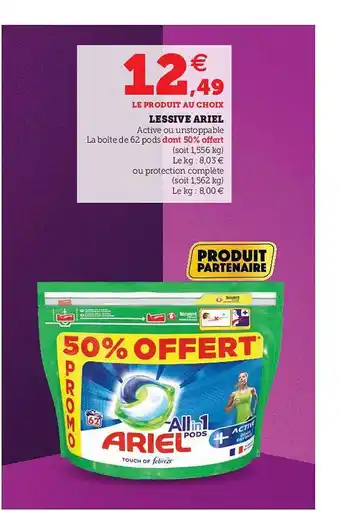Hyper U Lessive Ariel offre