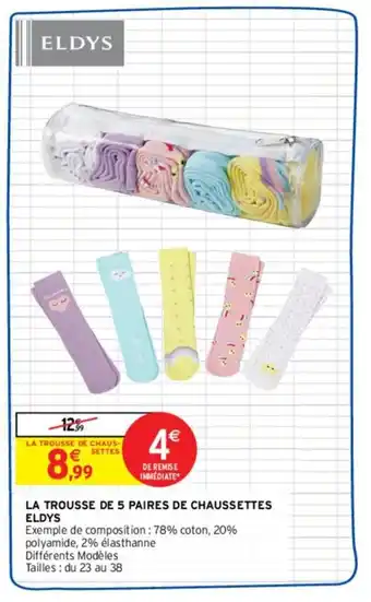 ELDYS la trousse de 5 paires de chaussettes