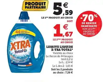 Hyper U Lessive Liquide X-tra Total offre
