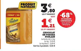 Hyper U Chocolat En Poudre Poulain offre