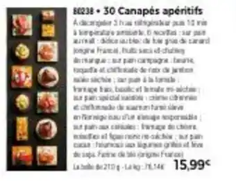 Thiriet 30 canapés apéritifs offre