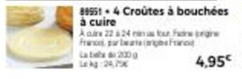 Thiriet 4 croûtes à bouchées à cuire offre
