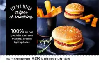 Thiriet 4 cheeseburgers offre