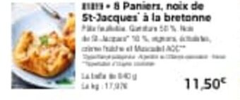 Thiriet 8 paniers, noix de st-jacques à la bretonne offre