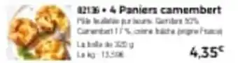 Thiriet 4 paniers camembert offre