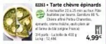 Thiriet Tarte chèvre épinards offre