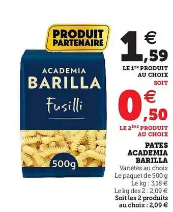 Hyper U Pâtes Academia Barilla offre