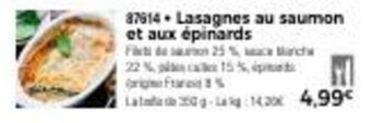 Thiriet Lasagnes au saumon et aux épinards offre