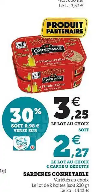 Hyper U Sardines Connétable offre