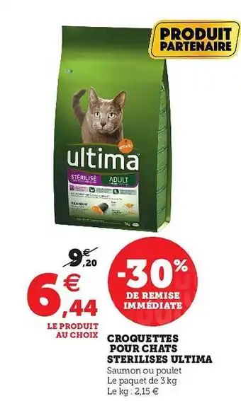 Hyper U Croquettes Pour Chats Stérilisés Ultima offre