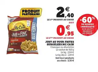 Hyper U Just Au Four Frites Surgelées Mc Cain offre