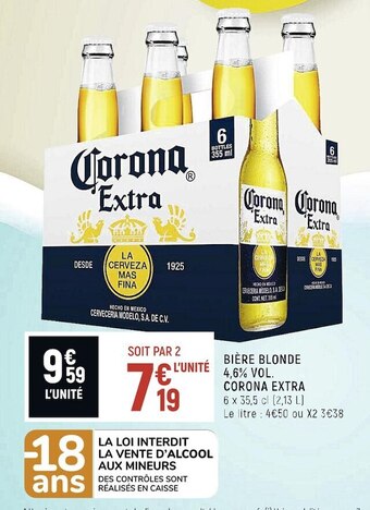 Spar Corona extra bière blonde 4,6% vol. offre