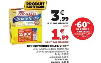 Hyper U Beurre Tendre Elle & Vire offre