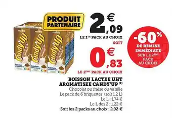 Hyper U Boisson Lactée Uht Aromatisée Candy'up offre