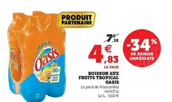 Hyper U Boisson Aux Fruits Tropical Oasis offre