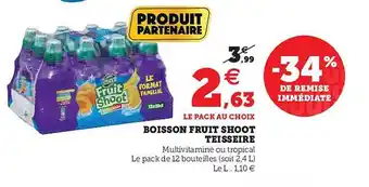 Hyper U Boisson Fruit Shoot Teisseire offre