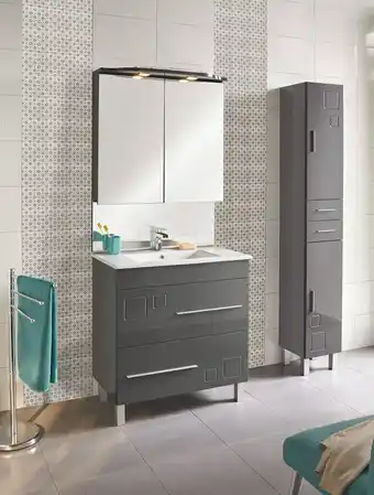 Brico Dépôt ENSEMBLE "CLAUDIA" GRIS L. 80 C M offre