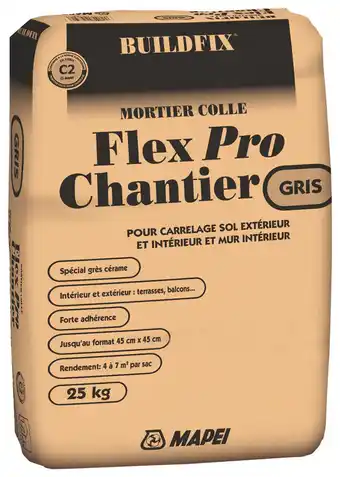 Brico Dépôt MORTIER COLLE FLEX PRO GRIS offre