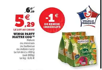 Hyper U Wings Party Maître Coq offre