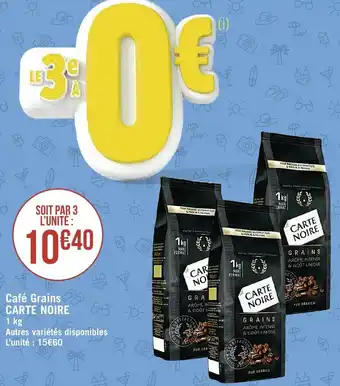 Casino Supermarchés CARTE NOIRE café grains offre