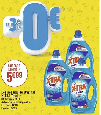 Casino Supermarchés X-TRA TOTAL+ lessive liquide original offre
