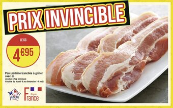 Porc poitrine tranchée à griller avec os