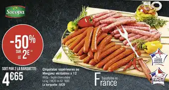 Casino Supermarchés Chipolatas supérieur ou merguez véritables x12 offre