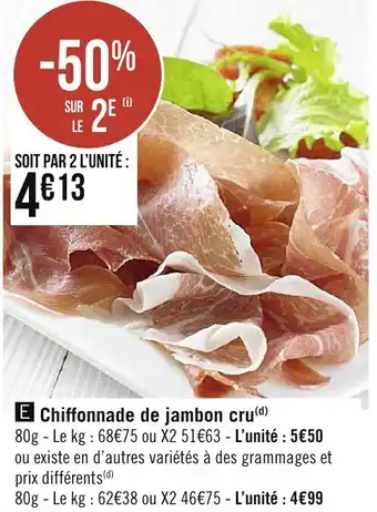 Casino Supermarchés Chiffonnade de jambon cru offre