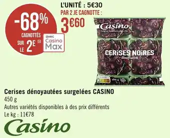 Casino Supermarchés CASINO cerises dénoyautées surgelées offre