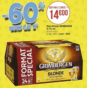 Casino Supermarchés GRIMBERGEN bière blonde grimbergen 6,7% vol. offre
