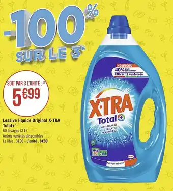 Casino Supermarchés X-TRA TOTAL+ lessive liquide original offre