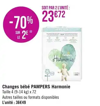 Casino Supermarchés PAMPERS changes bébé pampers harmonie offre