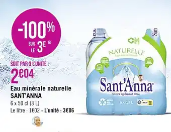 Casino Supermarchés SANT'ANNA eau minérale naturelle offre