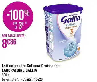 LABORATOIRE GALLIA lait en poudre calisma croissance