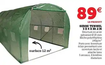 Hyper U Serre Tunnel 3 X 4 X Ht 2m offre