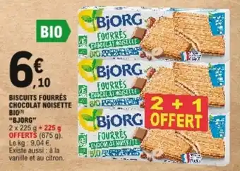 E.Leclerc "BJORG" biscuits fourrés chocolat noisette bio offre