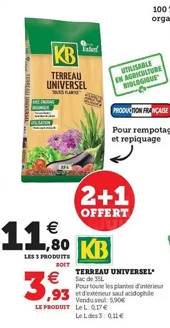 Hyper U Terreau Universel Kb offre
