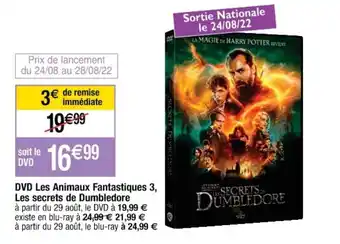 Cora x Carrefour DVD les animaux fantastiques 3, les secrets de dumbledore offre