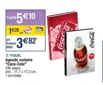 Cora x Carrefour "COCA-COLA" agenda scolaire 11,7 x 17,2 cm offre