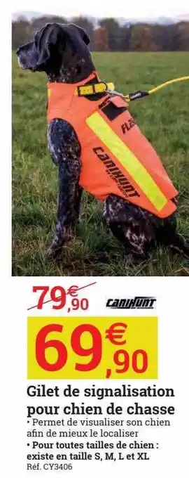 Espace emeraude Gilet de signalisation pour chien de chasse offre