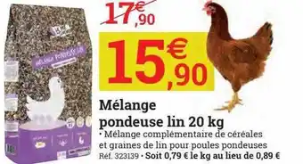 Espace emeraude Mélange pondeuse lin 20 kg offre