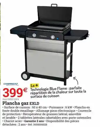 Espace emeraude Plancha gaz exld offre