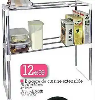 Kandy Étagère de cuisine extensible offre