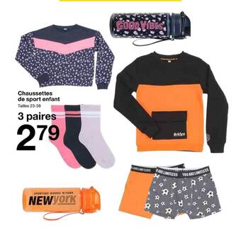 Zeeman Chaussettes de sport enfant offre