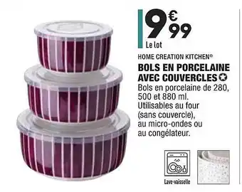 ALDI Bols En Porcelaine Avec Couvercles Home Creation Kitchen offre